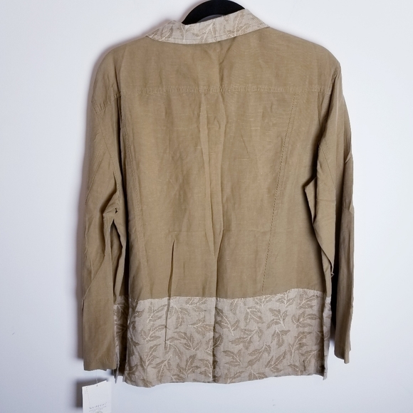 Wildroot linen silk long sleeve button shirt tan - Picture 10 of 10